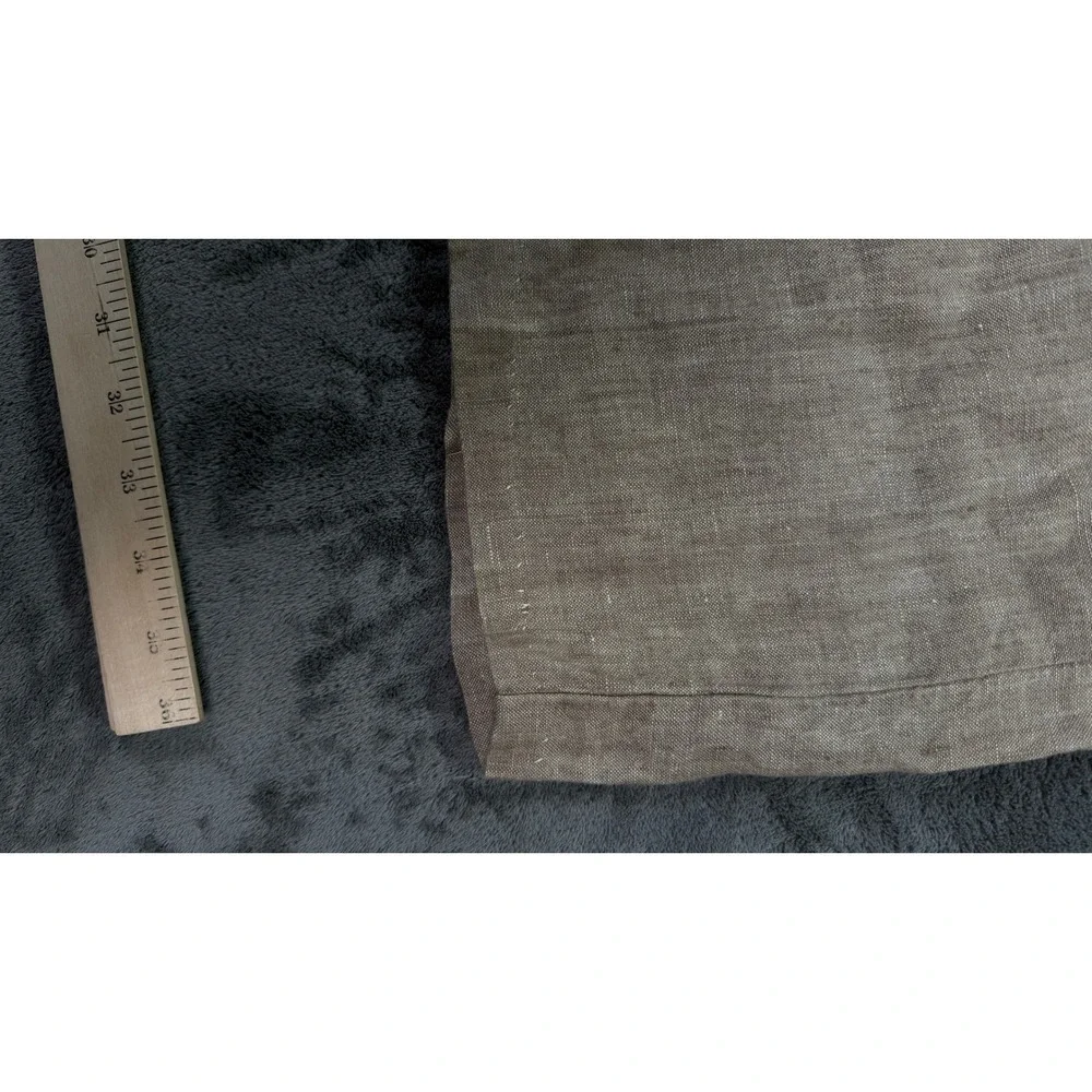 Orvis 100% Linen Pants Men 38x30.5 Oatmeal Brown Flat Front Straight Leg Coastal